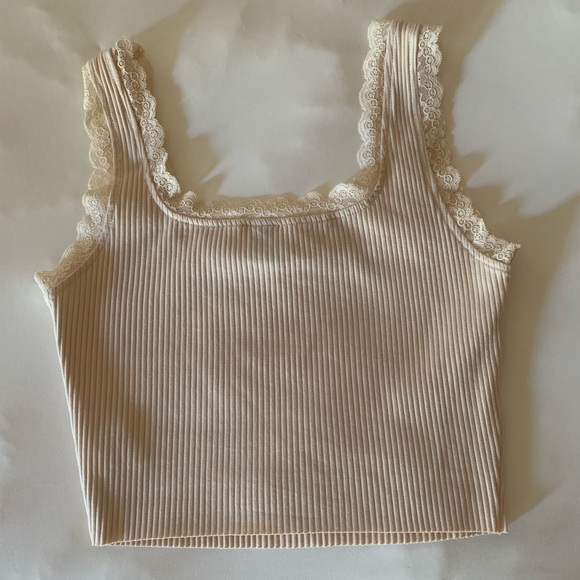 lace ribbed tank top - Picture 2 of 2